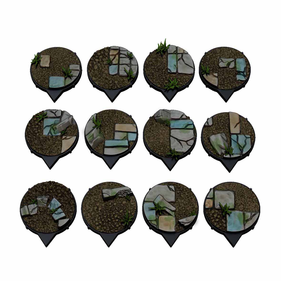 Crystal Collapse Ruins Bases (30mm diameter with pointed nose)